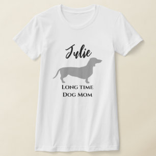 面白いダックスフンド 長年の愛犬家ママ Tシャツ