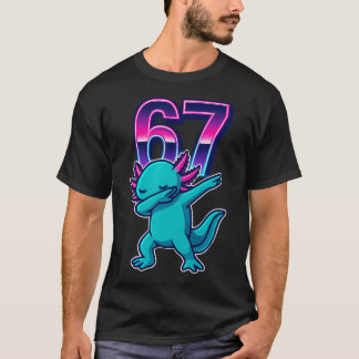 面白いダビングアホロートル67のミームレトロ80年代の女の子 Tシャツ