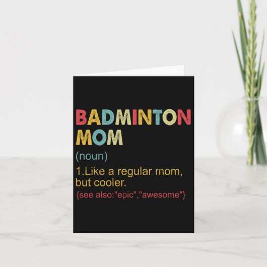 面白いダミントンママの定義 ダミントンママ 女性用 カード (正面)
