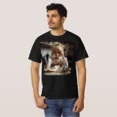 面白いダメージドール顔のミーム喫煙サルカスティック Tシャツ (正面フル)
