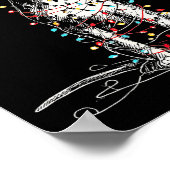 面白いダルメシアンのクリスマス グラフィック 犬 ライト 愛 ポスター (角)