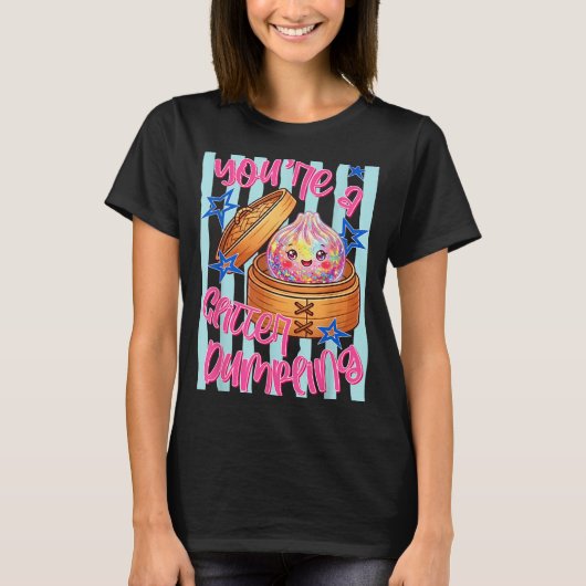 面白いダンプリング エド エドのダンプリング かわいい子供服 ガールズ服 Tシャツ (正面)
