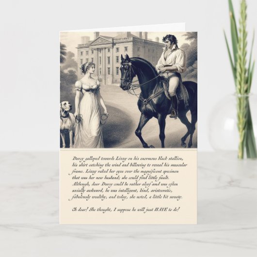 面白いダーシー プライドと偏見 ジェーン・オースティン カード (正面)