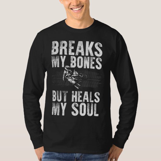 面白いダートバイクデザイン メンズ レディース ダートバイク モーターサイクル Tシャツ (正面)