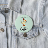 面白いチキンのコーヒーボタン 缶バッジ (インサイチュ)