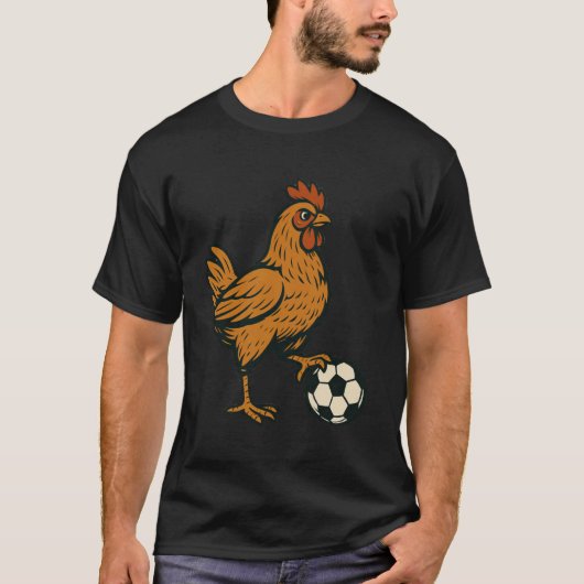 面白いチキンサッカー Tシャツ (正面)