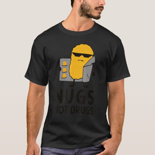 面白いチキンナゲット 薬物ではなくナゲット Tシャツ (正面)