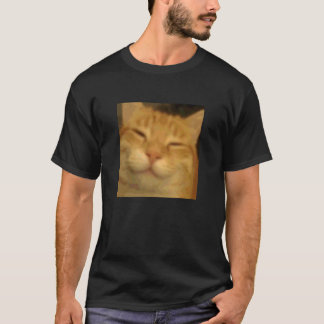面白いチルオレンジ猫の顔のぼやけた写真のミームのユーモア Tシャツ
