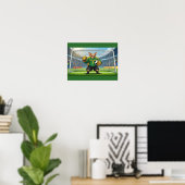 面白いチワワのサッカーチームゴールキーパー ポスター (ホームオフィス)