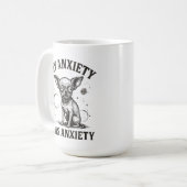 面白いチワワの不安Tシャツ – 困り顔 コーヒーマグカップ (正面左)