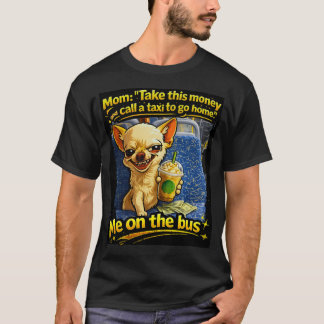面白いチワワバスのミームティーンギフト Tシャツ