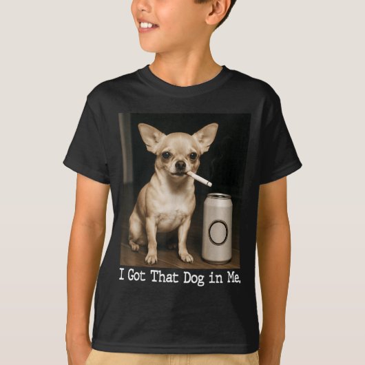 面白いチワワ、男のための「その犬は私の中にいる」W Tシャツ (正面)