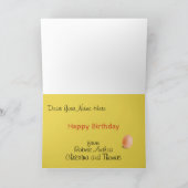 面白いチーズ 個人の誕生日 カード (内部)