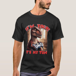 面白いティラノサウルスゲーマー引用デザイン Tシャツ