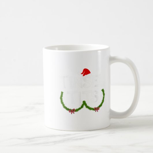 面白いティンセル マッチングジングル クリスマスカップル コーヒーマグカップ (右)