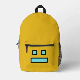 面白いティール色のキャラクターの顔のリュックサック プリントバックパック