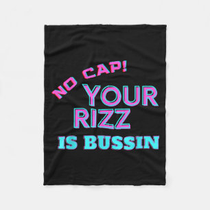 面白いティーンスラング No Cap あなたのRizzはBussinだ Meme A フリースブランケット