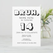 面白いティーン男子の誕生日招待状|Bruh Meme 招待状 (スタンド正面)