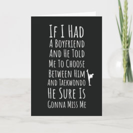 面白いテコンドーカード　女子高生のための　彼女のための女性のための カード