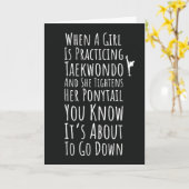 面白いテコンドーカード　彼女に　思春期の少女　女性　TKD カード (黄色い花)