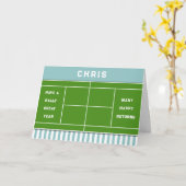 面白いテニスの誕生日 カード (黄色い花)