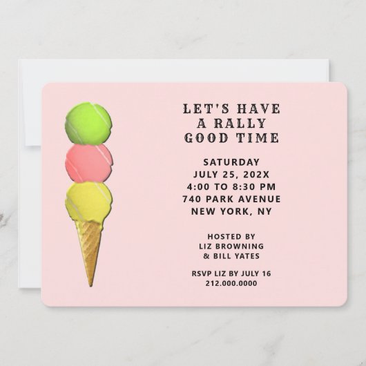 面白いテニスパーティー 招待状 (正面)