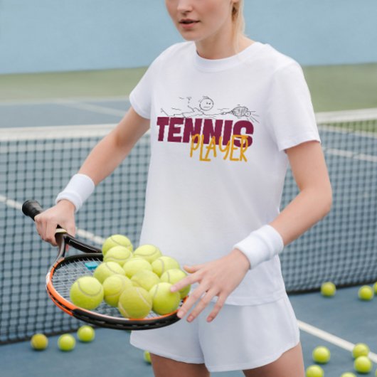 面白いテニスプレーヤーTシャツ Tシャツ