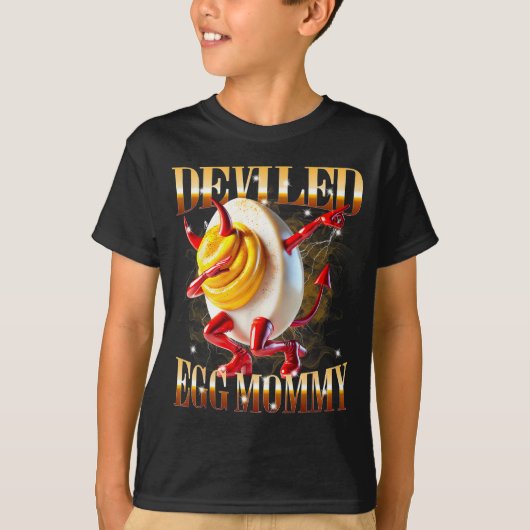 面白いデビルズエッグ 食品 ユーモア ダブ ミーム デザイン Tシャツ (正面)