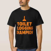 面白いトイレつまりチャンピオンTシャツ Tシャツ (正面)