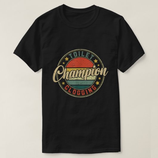 面白いトイレつまりチャンピオンTシャツ Tシャツ (デザイン正面)