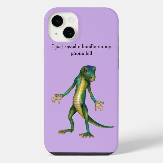 面白いトカゲのアート iPhoneケース iPhone 14 Plus カバー (裏面)