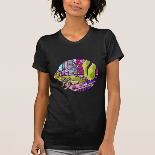 面白いトカゲのペット Tシャツ (正面)