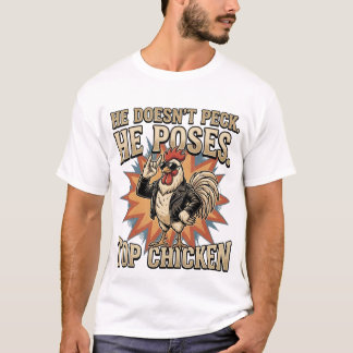 面白いトップニワトリ 鶏舎のユーモア Tシャツ
