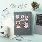 面白いトナカイのクリスマスステッカー – Oh Deer! シール (iPadカバー)