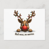 🎄 面白いトナカイのホリデーカード 🦌✨ ポストカード (正面)