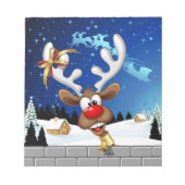 面白いトナカイの覗き見クリスマスミーム ノートパッド (正面)