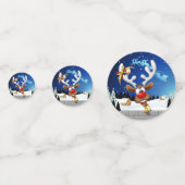面白いトナカイの覗き見クリスマス・ミーム コンフェッティ (正面)