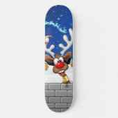面白いトナカイの覗き見クリスマス・ミーム スケートボード (正面)
