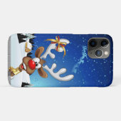 面白いトナカイの覗き見クリスマス・ミーム Case-Mate iPhoneケース (裏面(横))