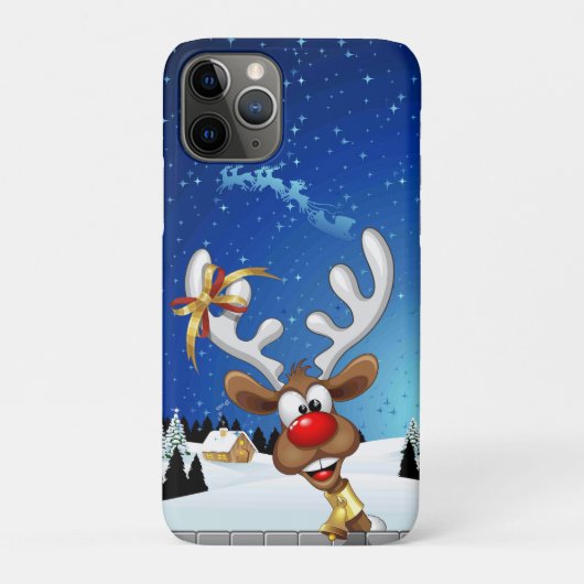 面白いトナカイの覗き見クリスマス・ミーム Case-Mate iPhoneケース (裏)