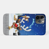 面白いトナカイの覗き見クリスマス・ミーム Case-Mate iPhoneケース (裏面(横))
