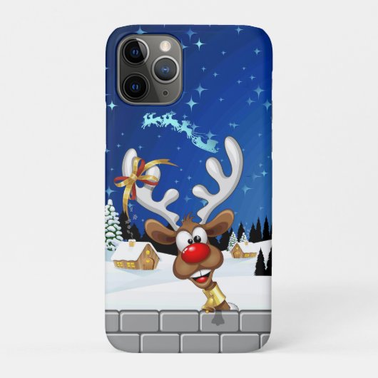 面白いトナカイの覗き見クリスマス・ミーム Case-Mate iPhoneケース (裏)
