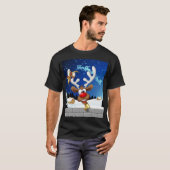 面白いトナカイの覗き見クリスマス・ミーム Tシャツ (正面フル)