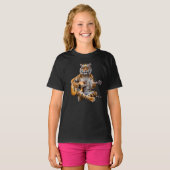 面白いトラのロックスターキッズTシャツ Tシャツ (正面フル)