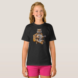 面白いトラのロックスターキッズTシャツ Tシャツ