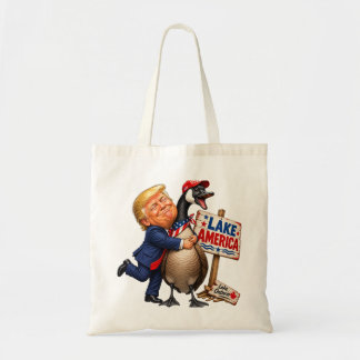 面白いトランプがガチョウを抱きしめるアメリカ政治グッズH トートバッグ
