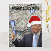 面白いトランプのクリスマスカード、2000ドル カード (黄色い花)