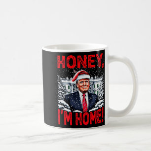 面白いトランプのクリスマス ハニー・アイム・ホーム ドナルド・トランプ クリスマス コーヒーマグカップ