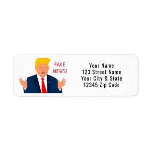 面白いトランプの漫画風刺ニュース 返信先住所ラベル ラベル