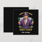 面白いトランプの"Make Mardi Gras Great Again" 招待状 (正面/裏面)